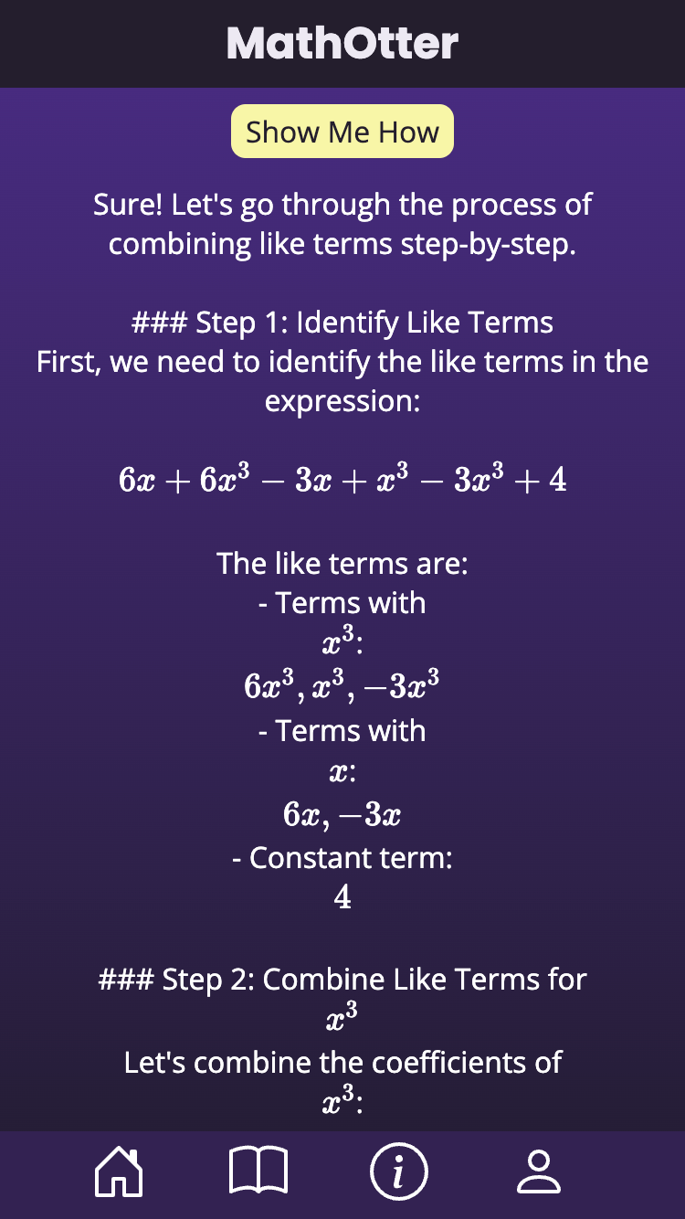 AI explanation screen